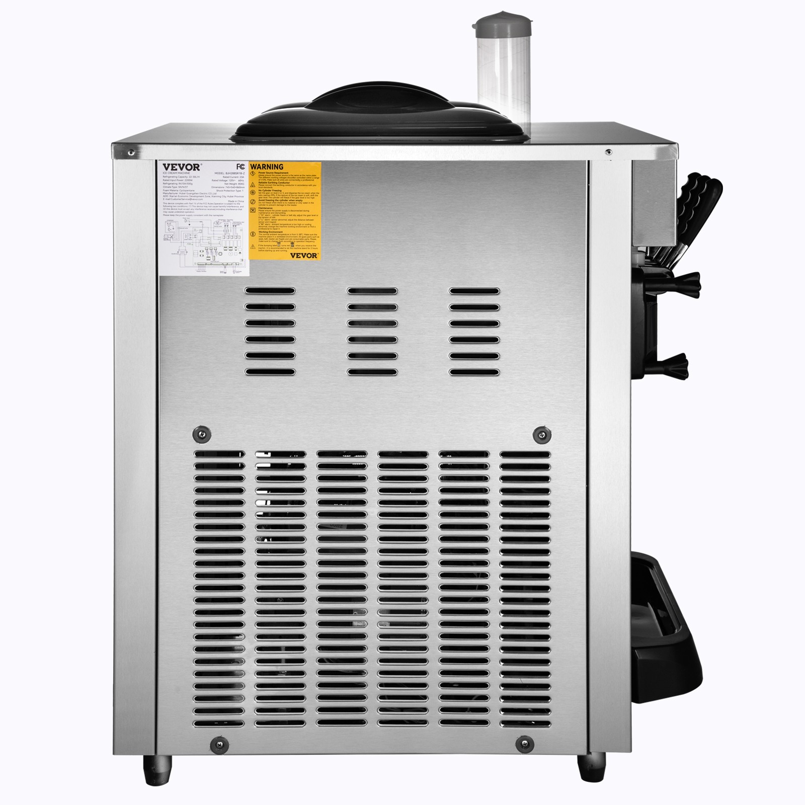 VEVOR Countertop Soft Serve Ice Cream Maker 22-30L/H 2200W Frozen Yogurt Machine