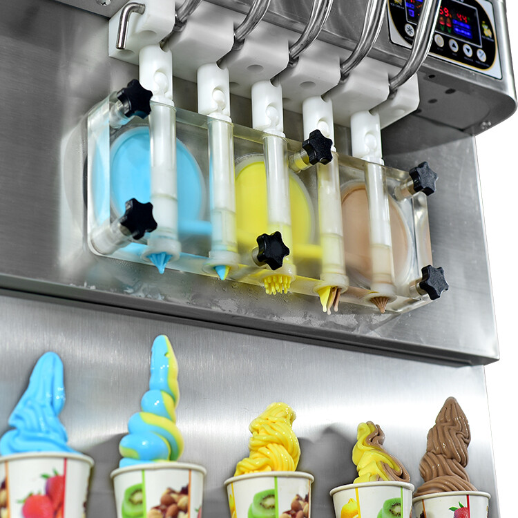 Kolice ETL Commercial Countertop 5 Flavors Soft Serve Ice Cream Maker Machine