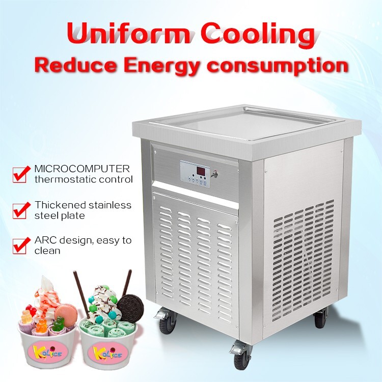 Kolice ETL Commercial ice cream roll machine, 21″ X 21″ Single Square ice pan
