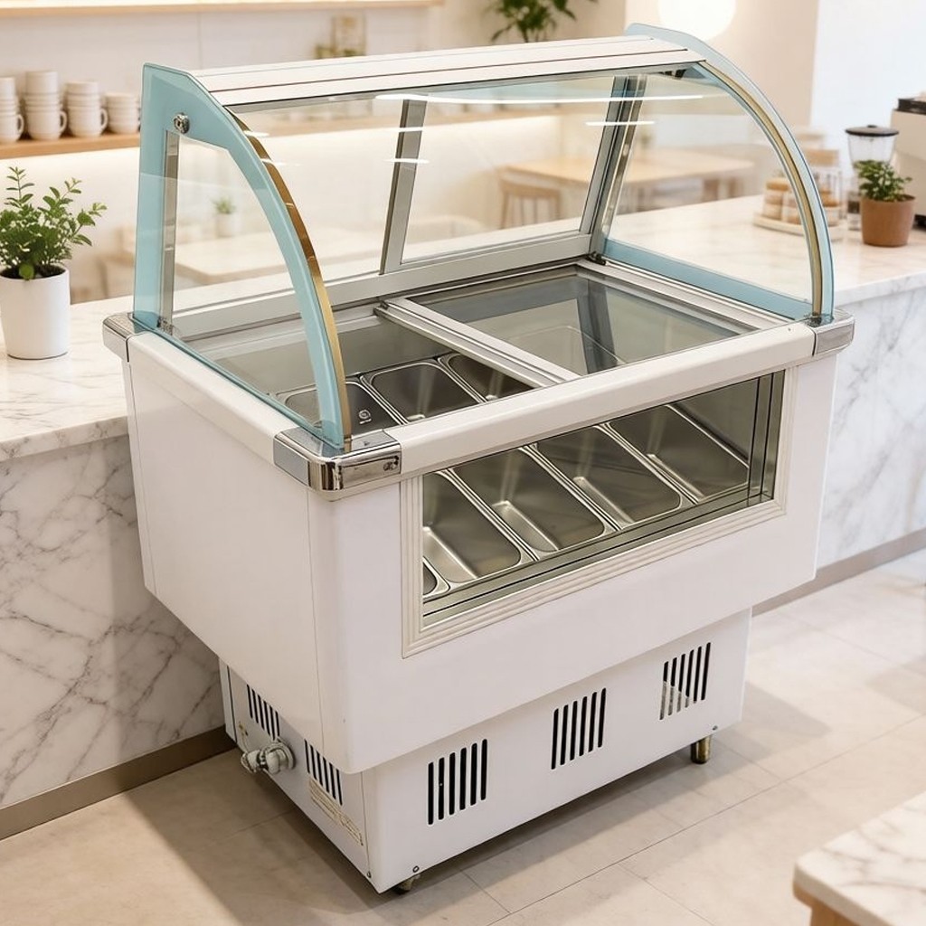 10-PAN Ice Cream Showcase Commercial Hard Ice Cream Display Cabinet220V 2.5L/Pan