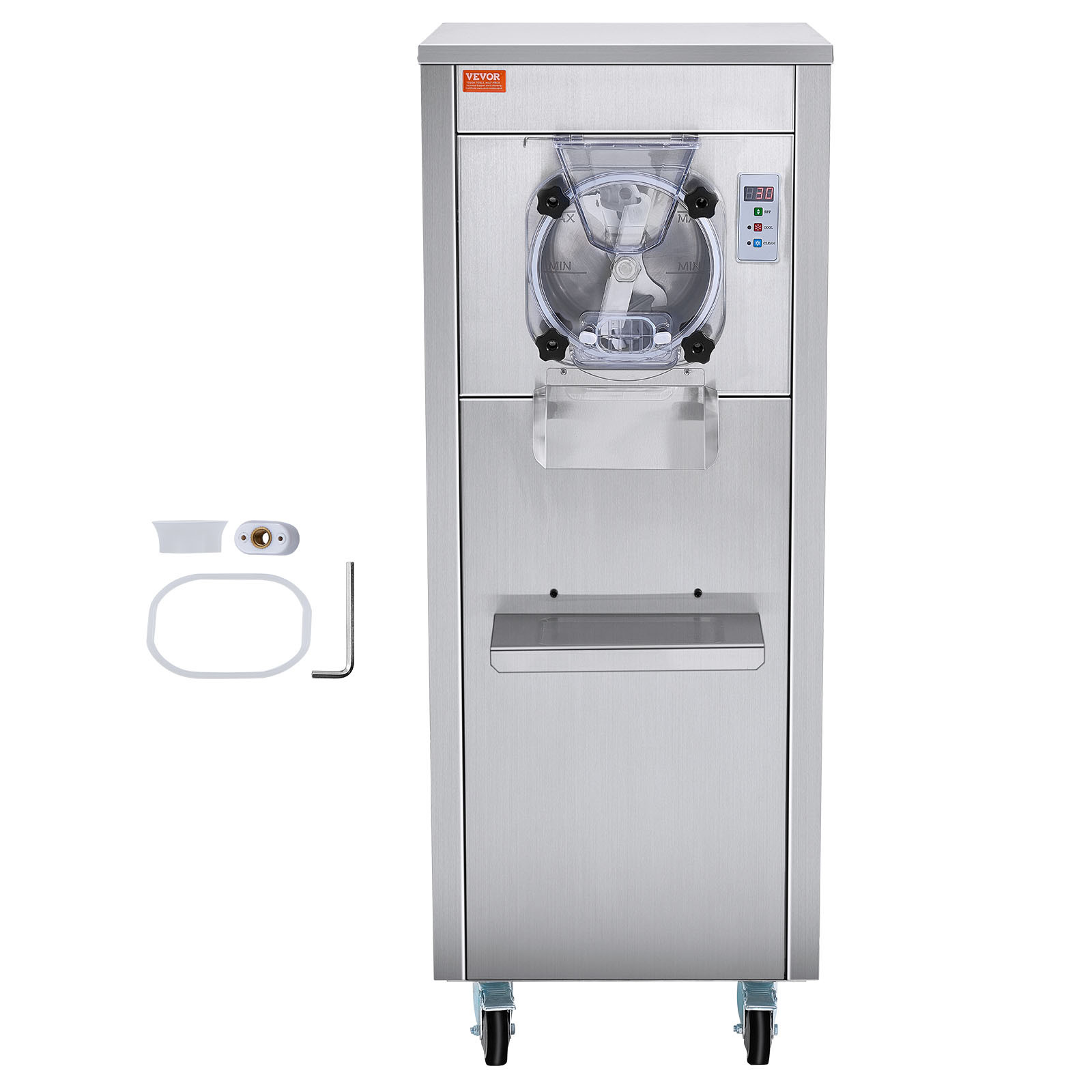 VEVOR Commercial Hard Serve Ice Cream Machine Maker 18 L/H Yield Single Flavor