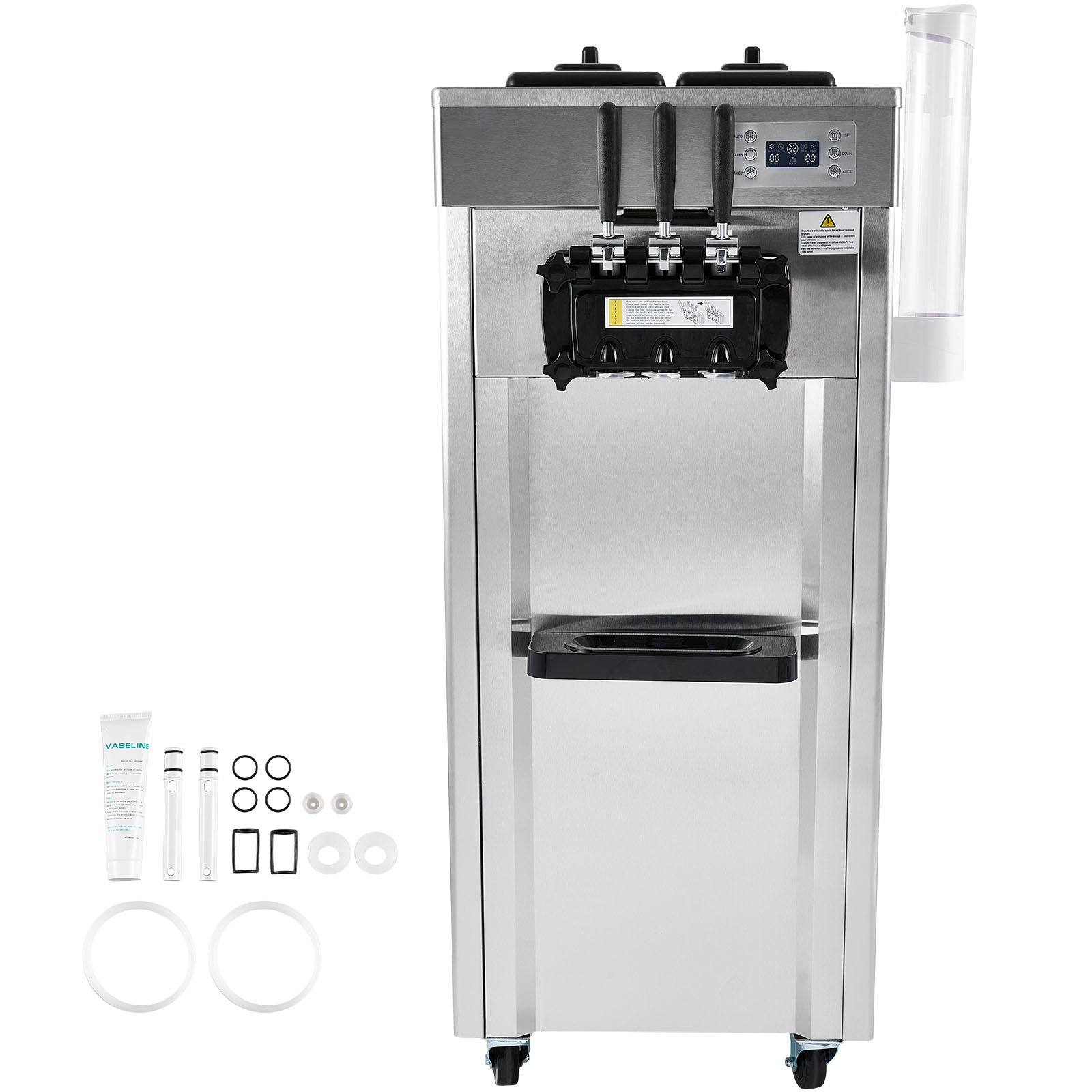 Uimoso Commercial Soft Serve Ice Cream Maker, 3-Flavors, 21-31 L/H Capacity