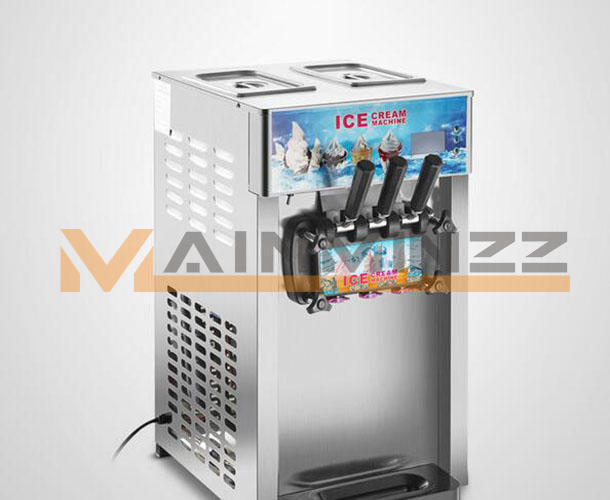 1PC 3 Flavor Commercial Frozen Ice Cream Cones Machine Soft Ice Cream Machine