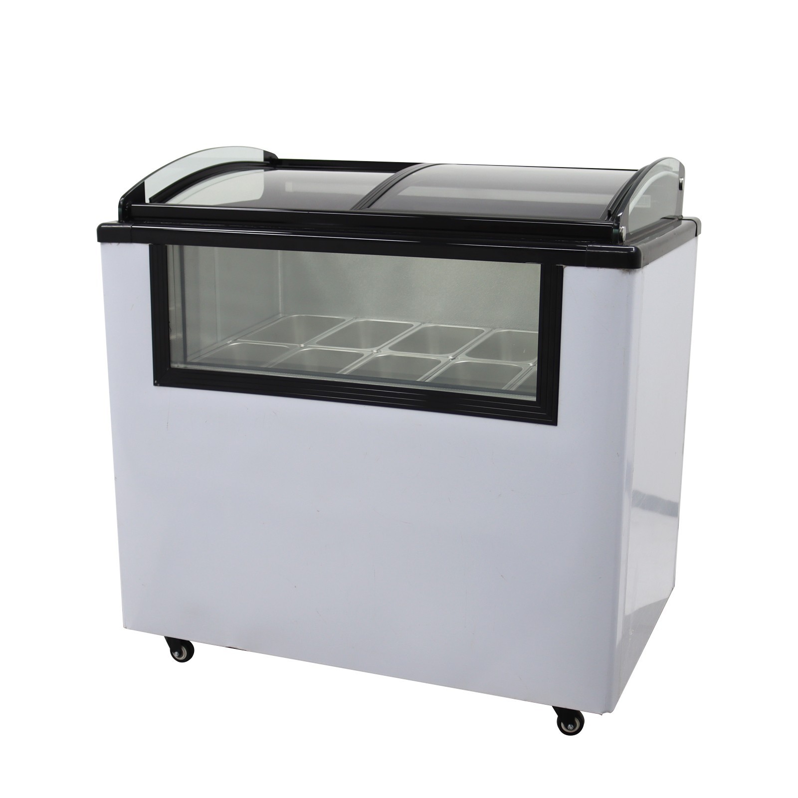 10 PAN Ice Cream Showcase Commercial Ice Cream Freezer with Wheels 110V 2.5L/Pan
