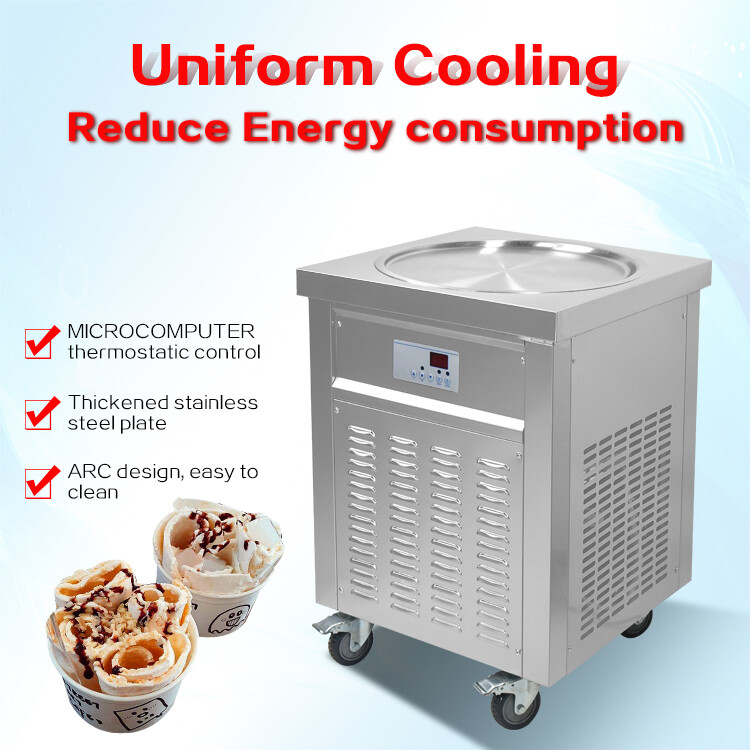Kolice 22” Single Pan Fried Ice Cream Machine Rolled Ice Cream Machine-ETL CE