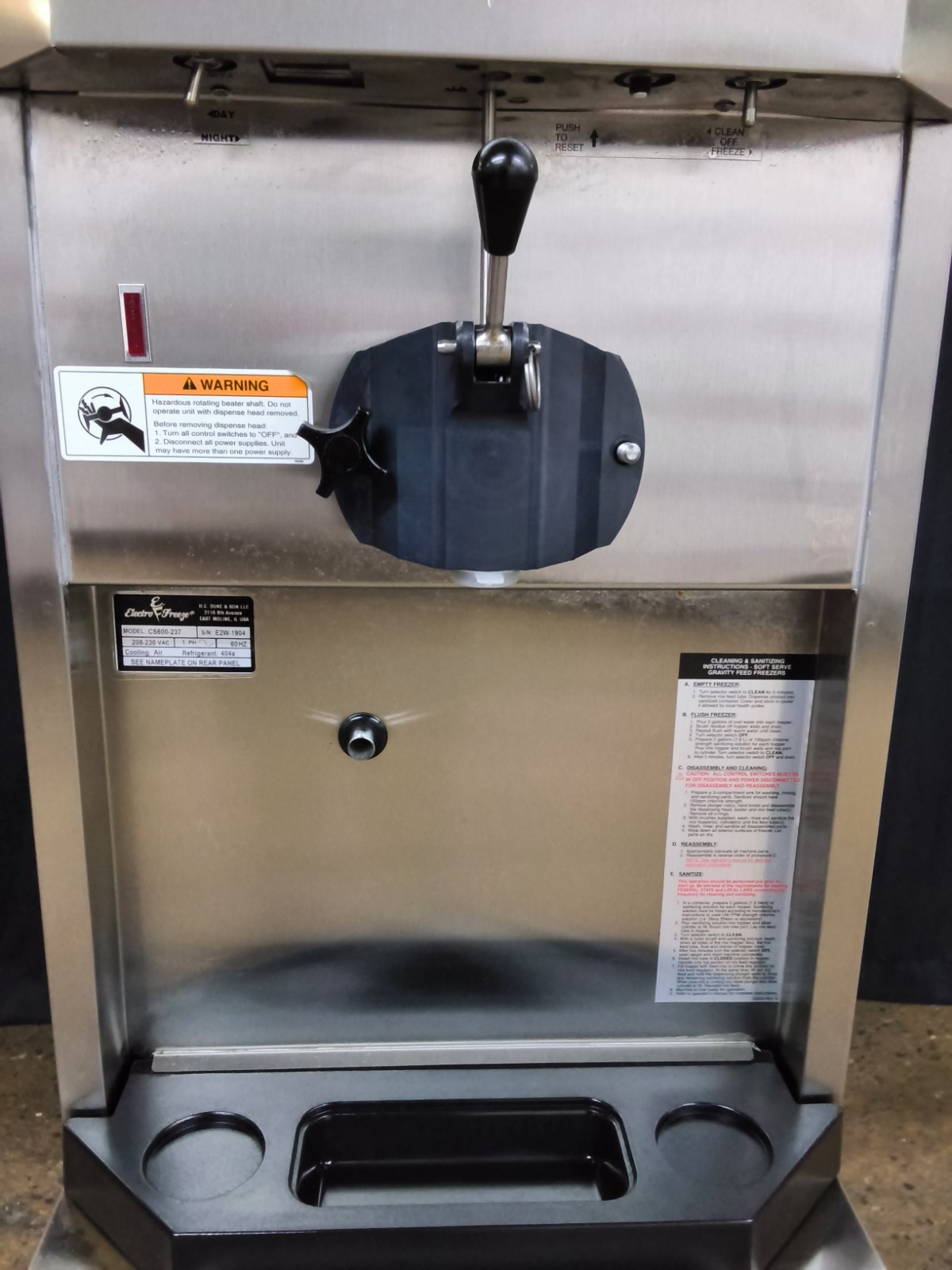 Electro Freeze CS600-237 Soft -Server Freezer Yogurt machine with stand