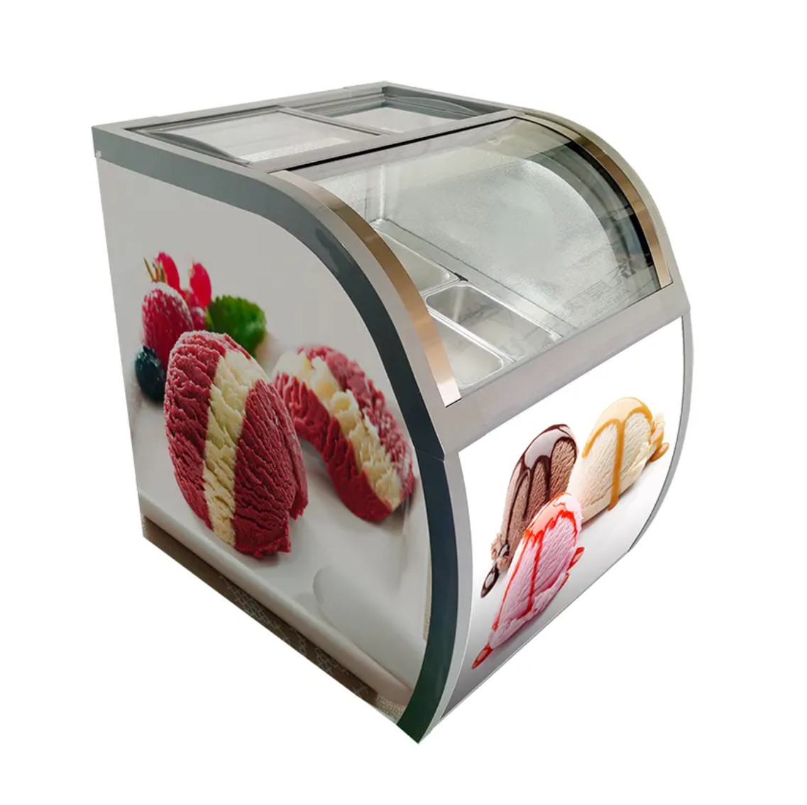 6 Tray Commercial Stainless Steel Ice Cream Gelato Popsicle Freezer
