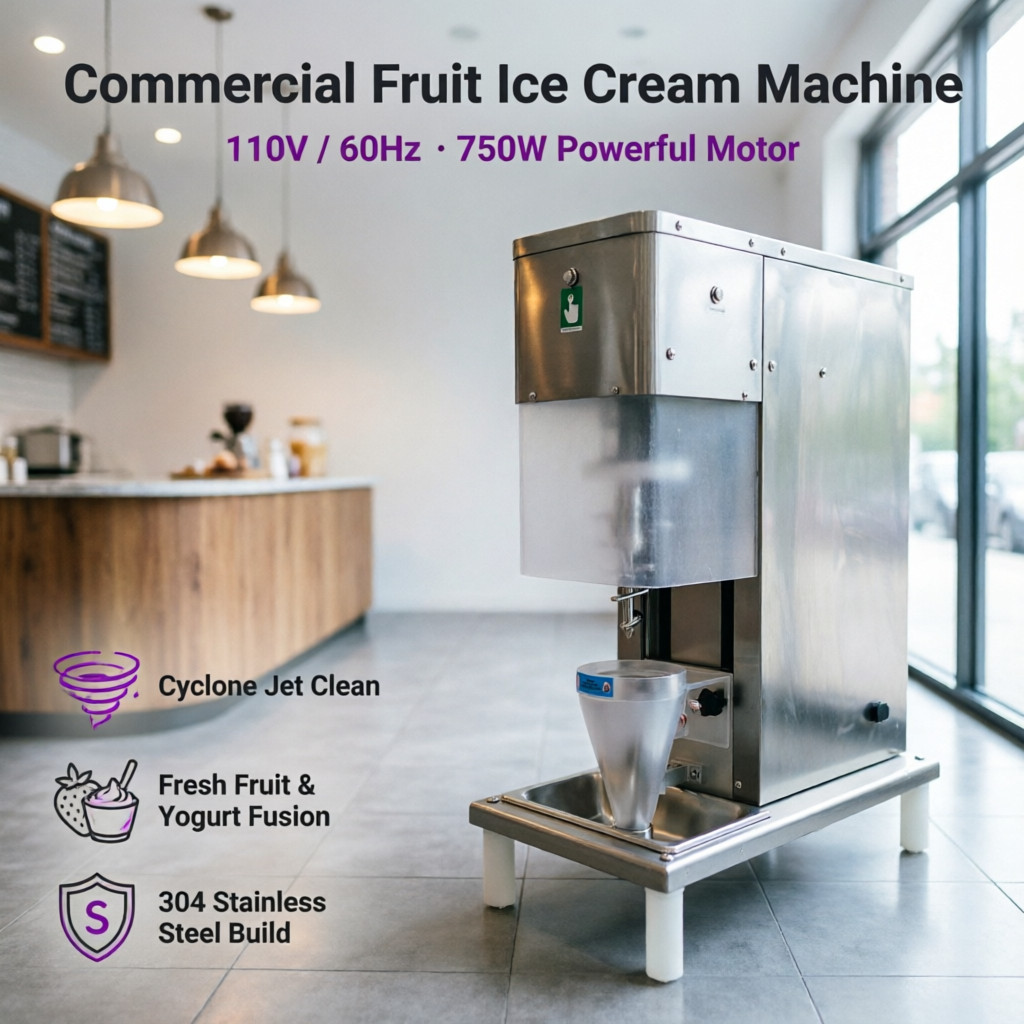 Fruit Ice Cream Machine Commercial Spiral Blender Mixer Easy Jet Wash w 2 Cups