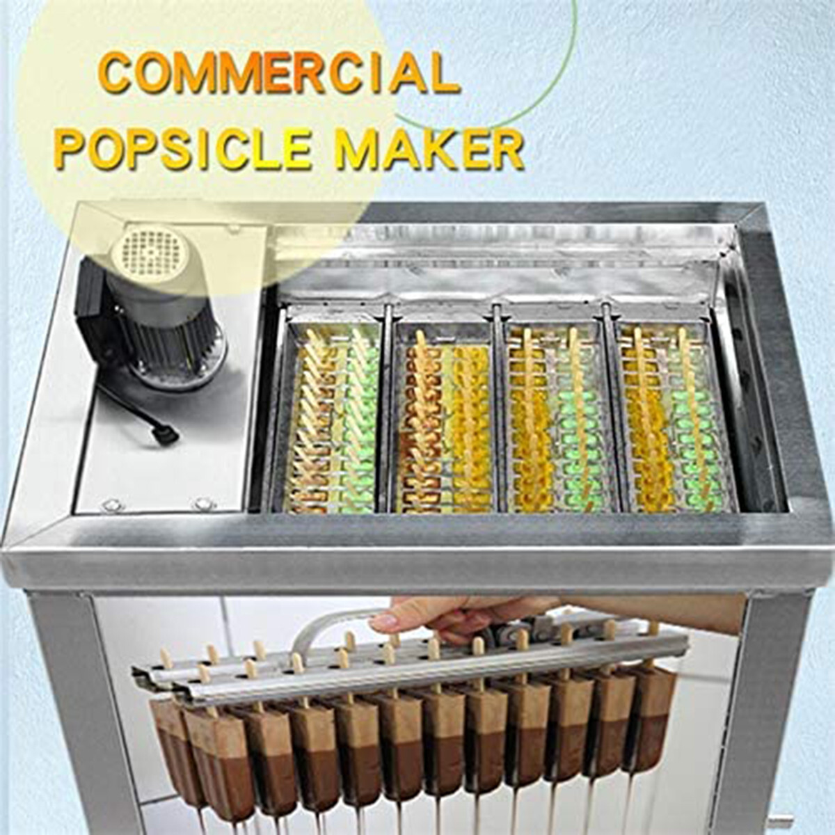 Kolice Commercial 4 Slim mold ice Popsicle Machine, ice Lolly Maker