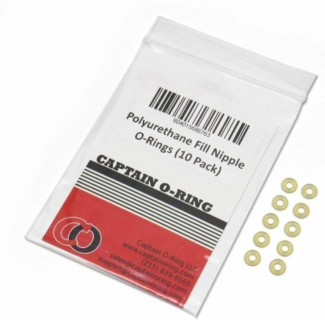 Captain O-Ring Paintball Fill Nipple O-Rings (10 Pack, 90A Polyurethane)