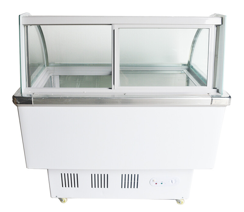 12 Pans Ice Cream Showcase LED Light Gelato Serve Hard Ice Cream Machine 220v