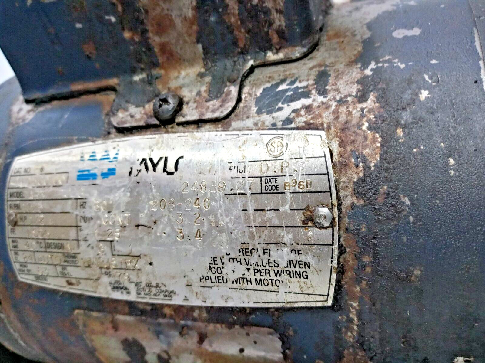 Taylor Freezers A4K17DJ2G Motor for Taylor Ice Cream Machine 490-33/Tested,Works