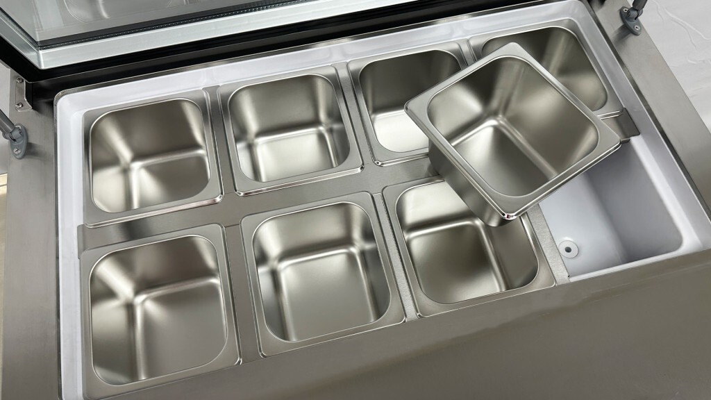 NEW 8 Pan Gelato Ice Cream Freezer Display Showcase Countertop Server NSF