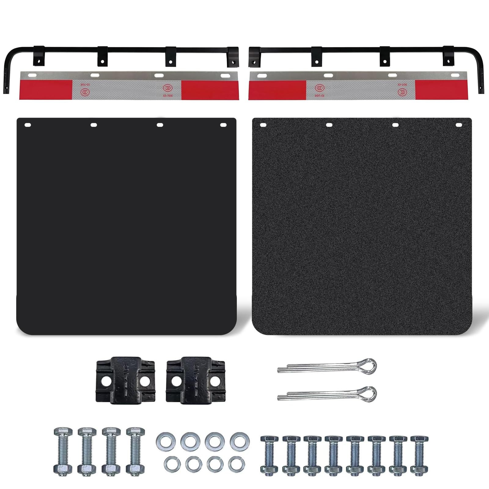 Straight Bar Mud Flap Hanger Bracket 24×24 Mud Flaps Reflector Tape Semi Truck