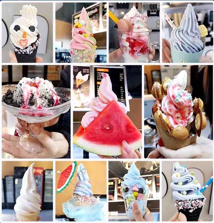 INTBUYING 16-18L/H Commercial Ice Cream Machine Countertop Soft Serve Maker New