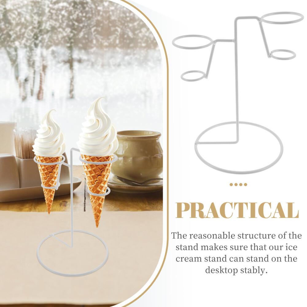 Ice Cream Stand Cone Stands Crispy Skin Cotton Candy Holder Metal Brackets