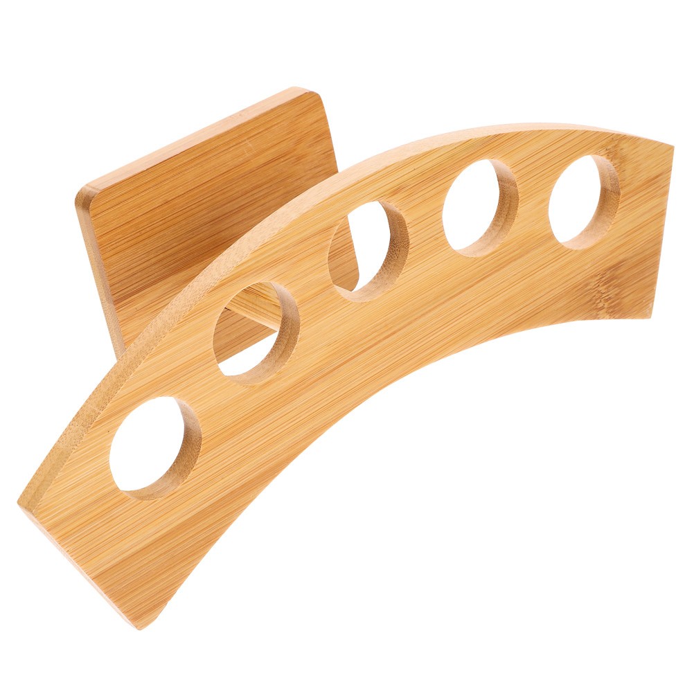 Home Wooden Ice Cream Cone Rack with Smooth Finish and Stylish Khaki Color