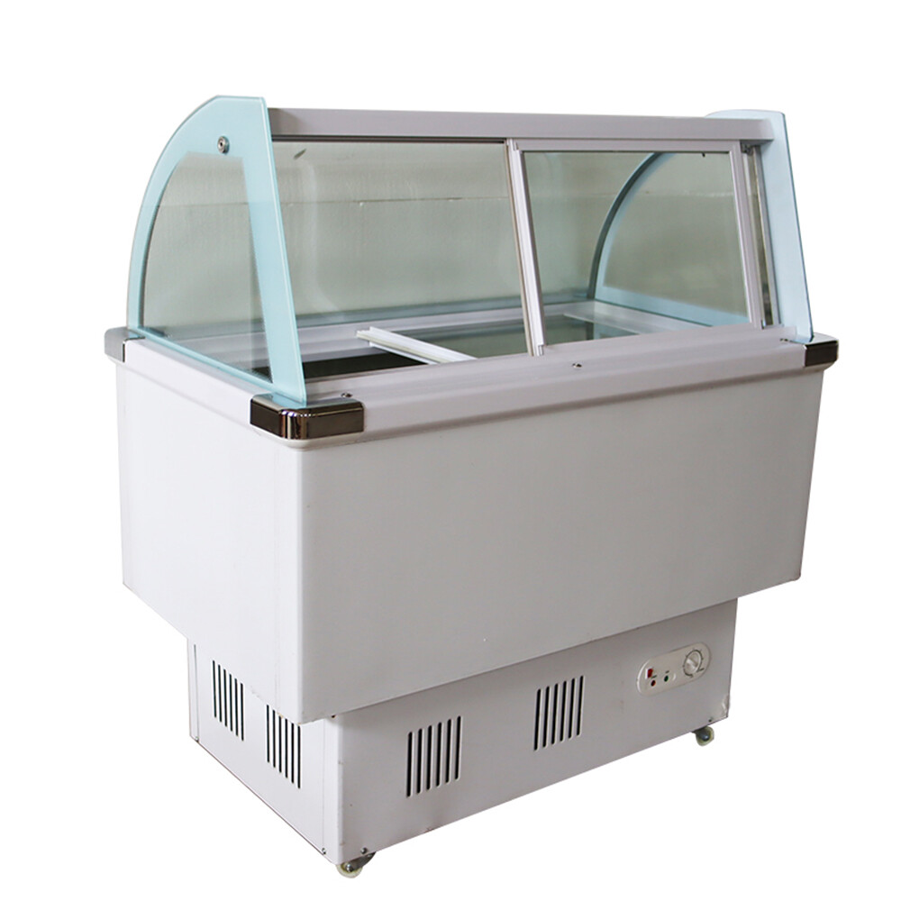 220V Hard Ice Cream Display Case 12 Pans Display Freezer Showcase Refrigerated