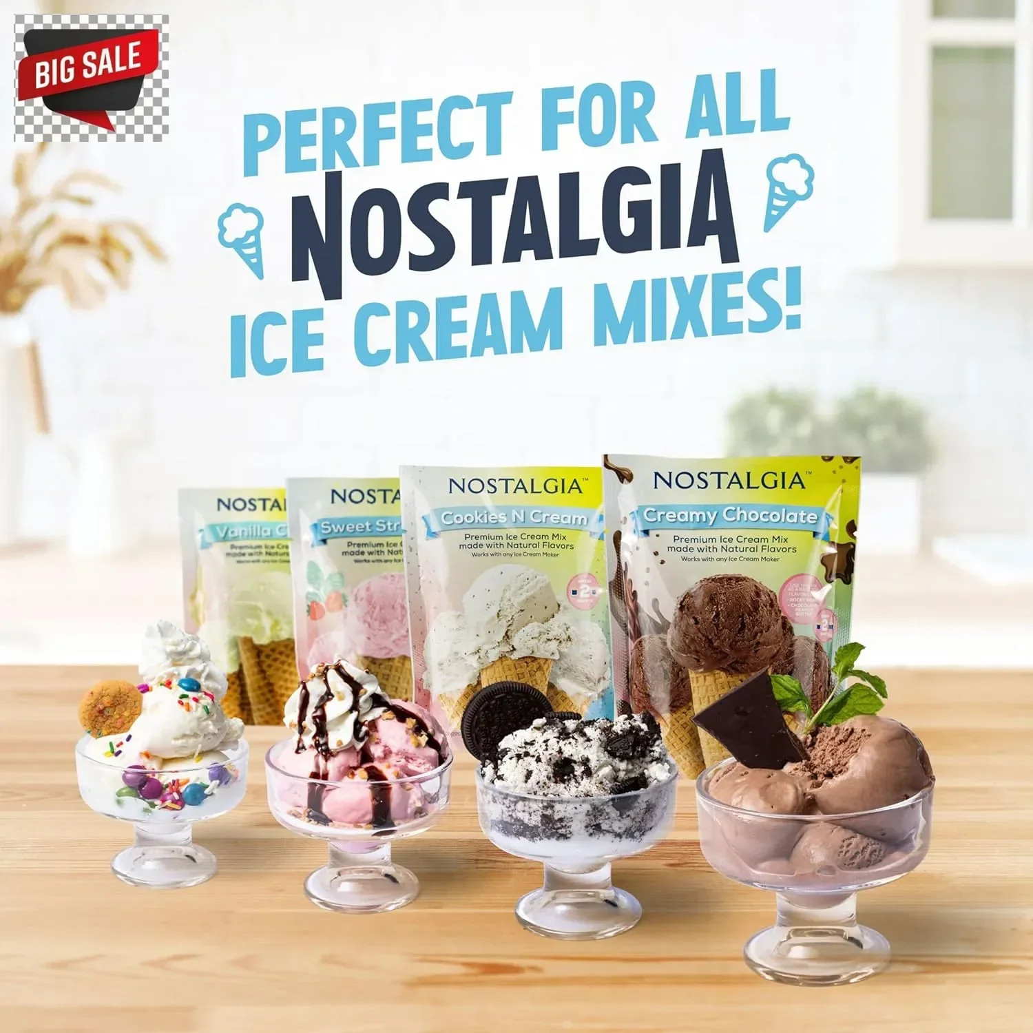 Nostalgia Electric Ice Cream Maker – Old Fashioned Soft Serve Ice Cream Machine