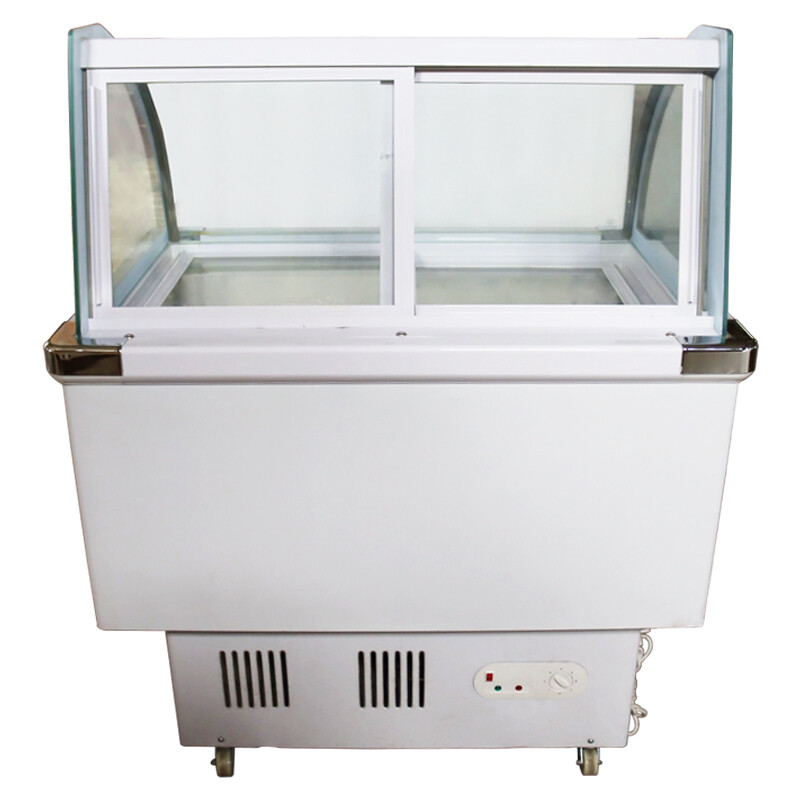 220V 10 Pan Ice Cream Cabinet Refrigerator Display Case Showcase Gelato Freezer