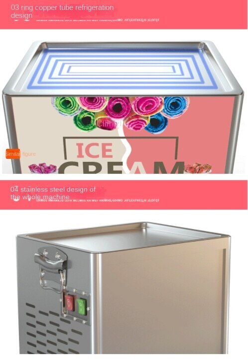 Commercial Mini Sand Ice Maker Stir Fried Yogurt And Ice Cream Maker