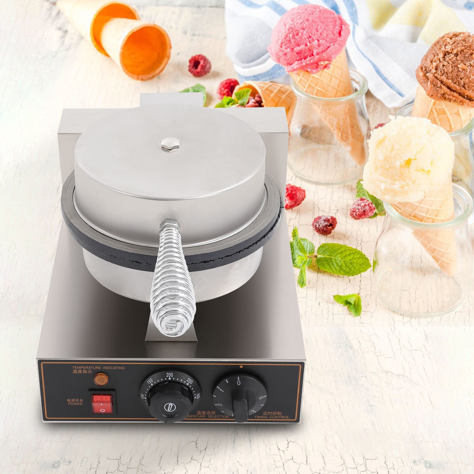 Ice Cream Cone Machine Electric Egg Roll Commercial Mold Ice Cream Cone Maker