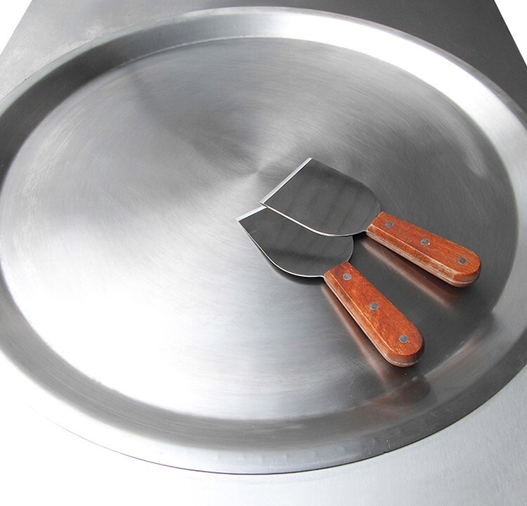 Commercial ETL fried ice cream machine double round pans-10pcs cooling tanks