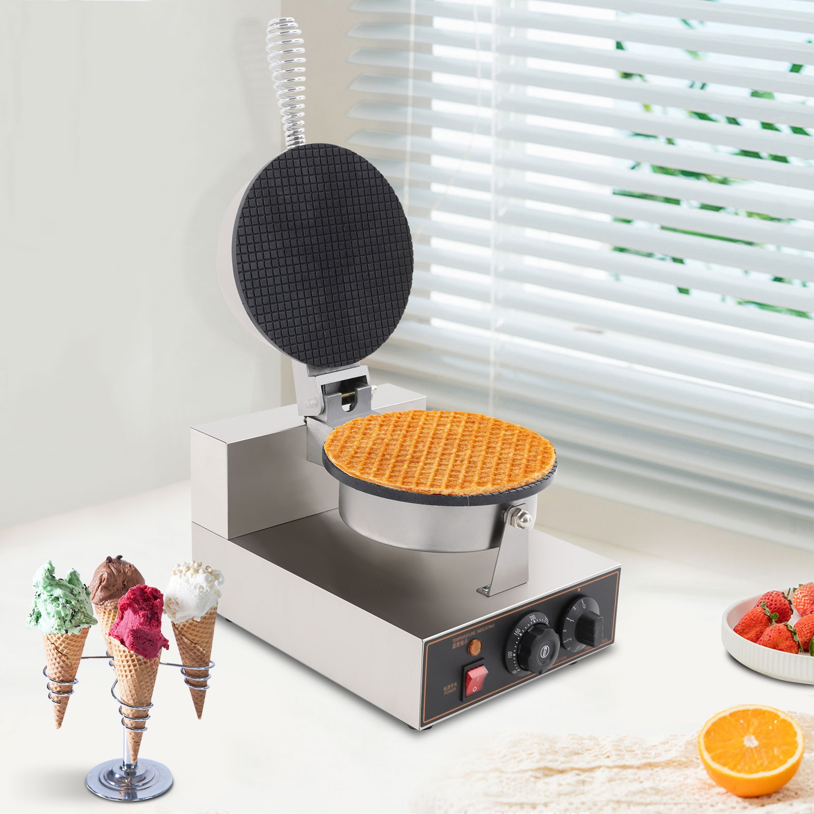 Ice Cream Cone Machine Electric Egg Roll Commercial Mold Ice Cream Cone Maker