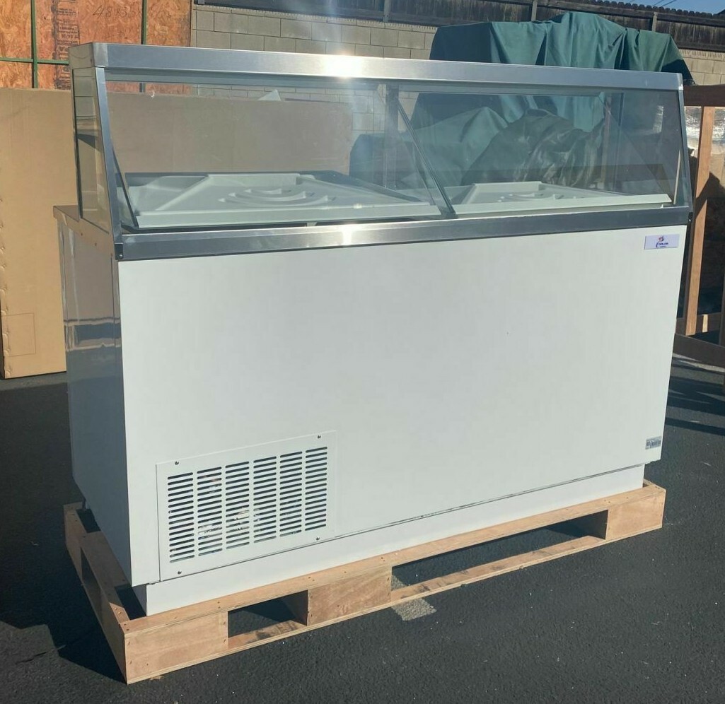 NEW 68″ Ice Cream Gelato 12 Tub Freezer Top Glass Nice Modern Display NSF ETL