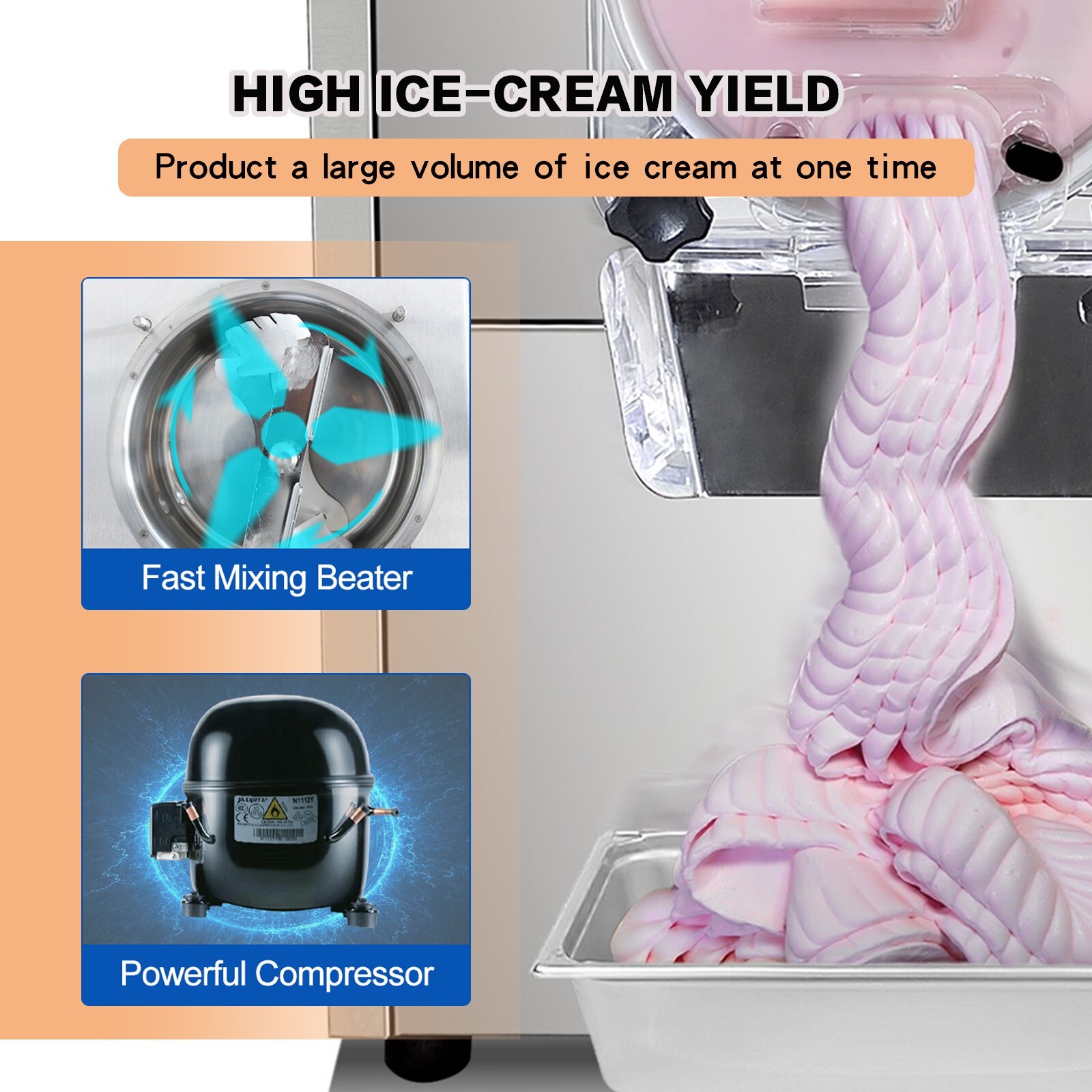 Commercial Mini Tabletop Hard ice Cream Machine,countertop ice cream machine