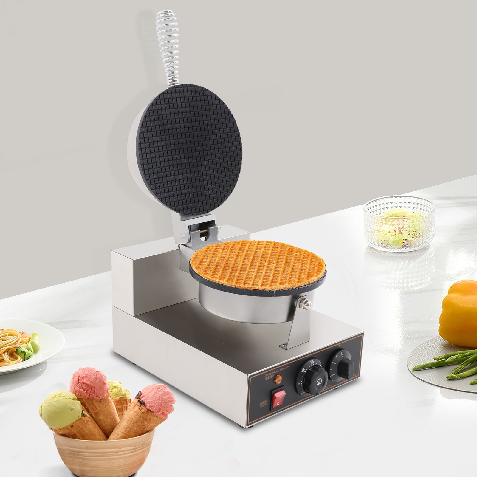 Ice Cream Cone Machine Electric Egg Roll Commercial Mold Ice Cream Cone Maker