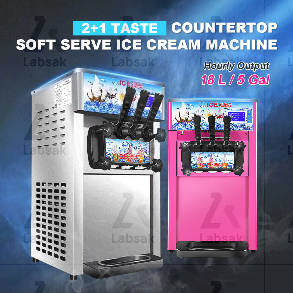 Soft Serve Ice Cream Machine Commercial Mix Flavor Soft Hard Ice Cream Cone