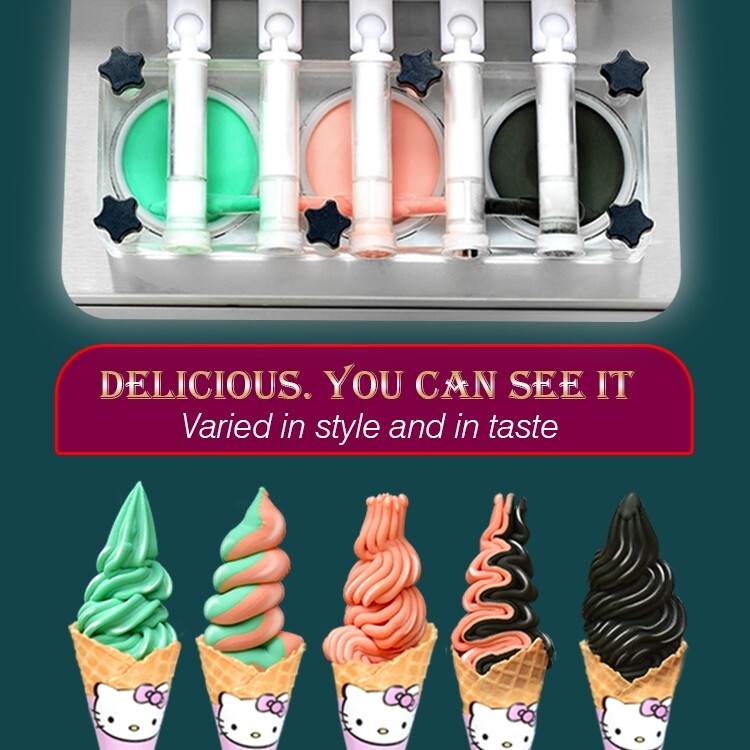 Kolice Commercial 5 flavors soft ice cream maker Soft serve ice cream machine