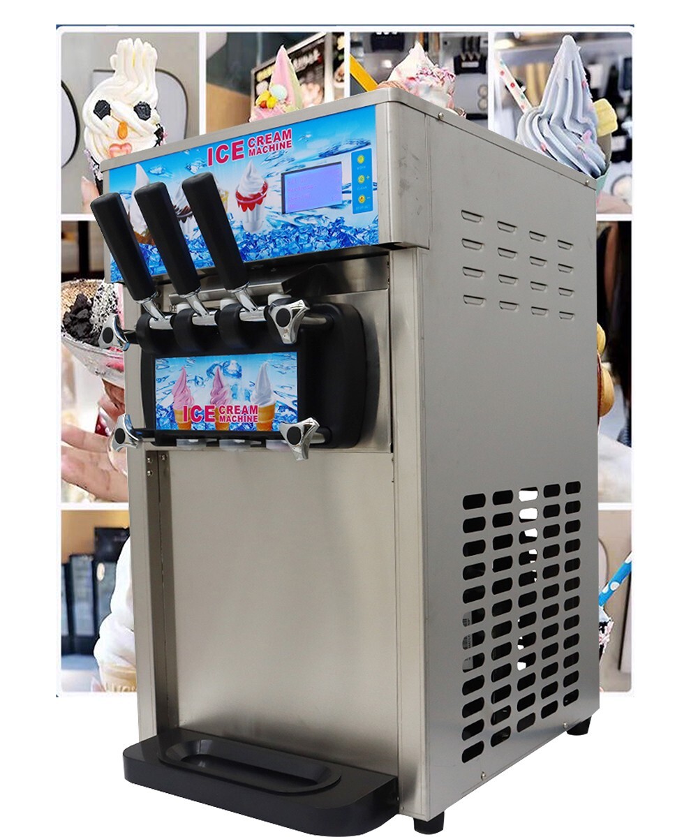 INTBUYING 16-18L/H Commercial Ice Cream Machine Countertop Soft Serve Maker New