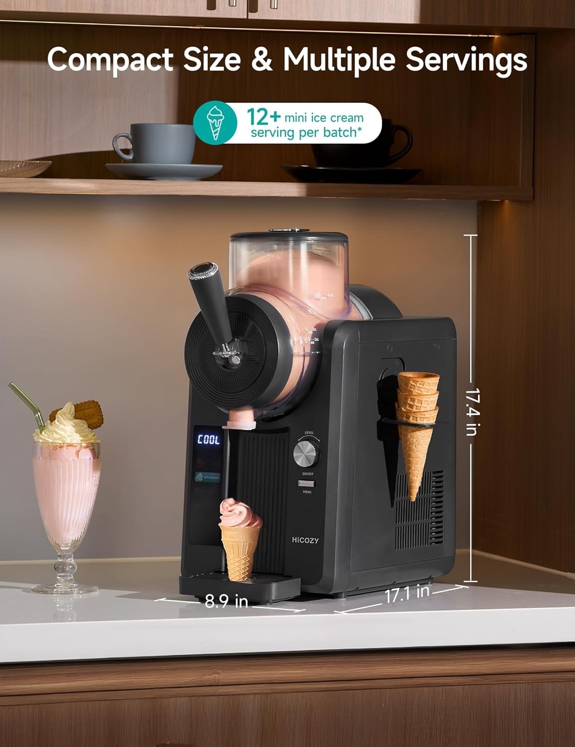 F3 Slushie Machine & Soft Serve Ice Cream Machine, No Ice Needed, Self-Cleani…