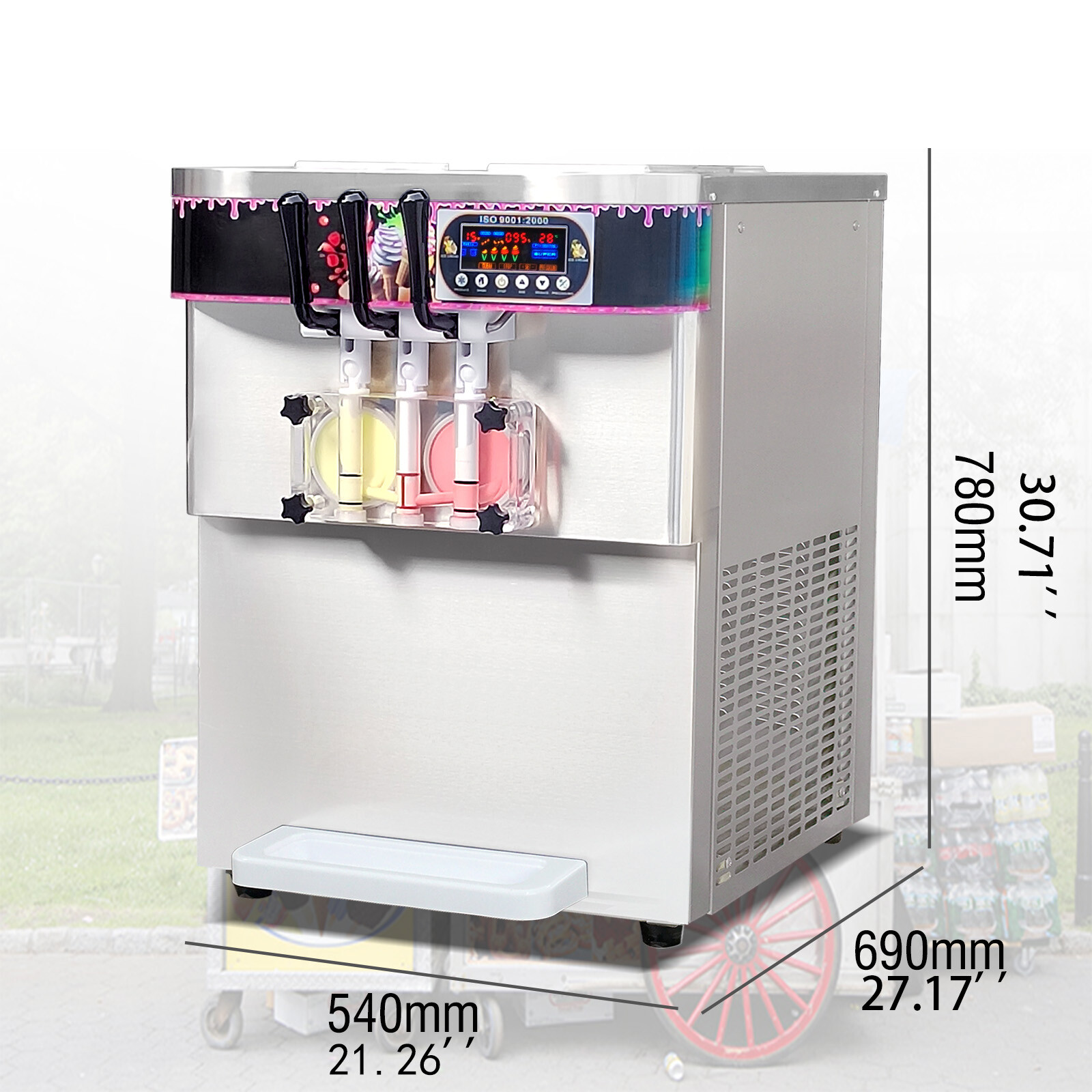 Kolice ETL Commercial Countertop 2+1 mixed flavors Soft Serve Ice Cream Machine