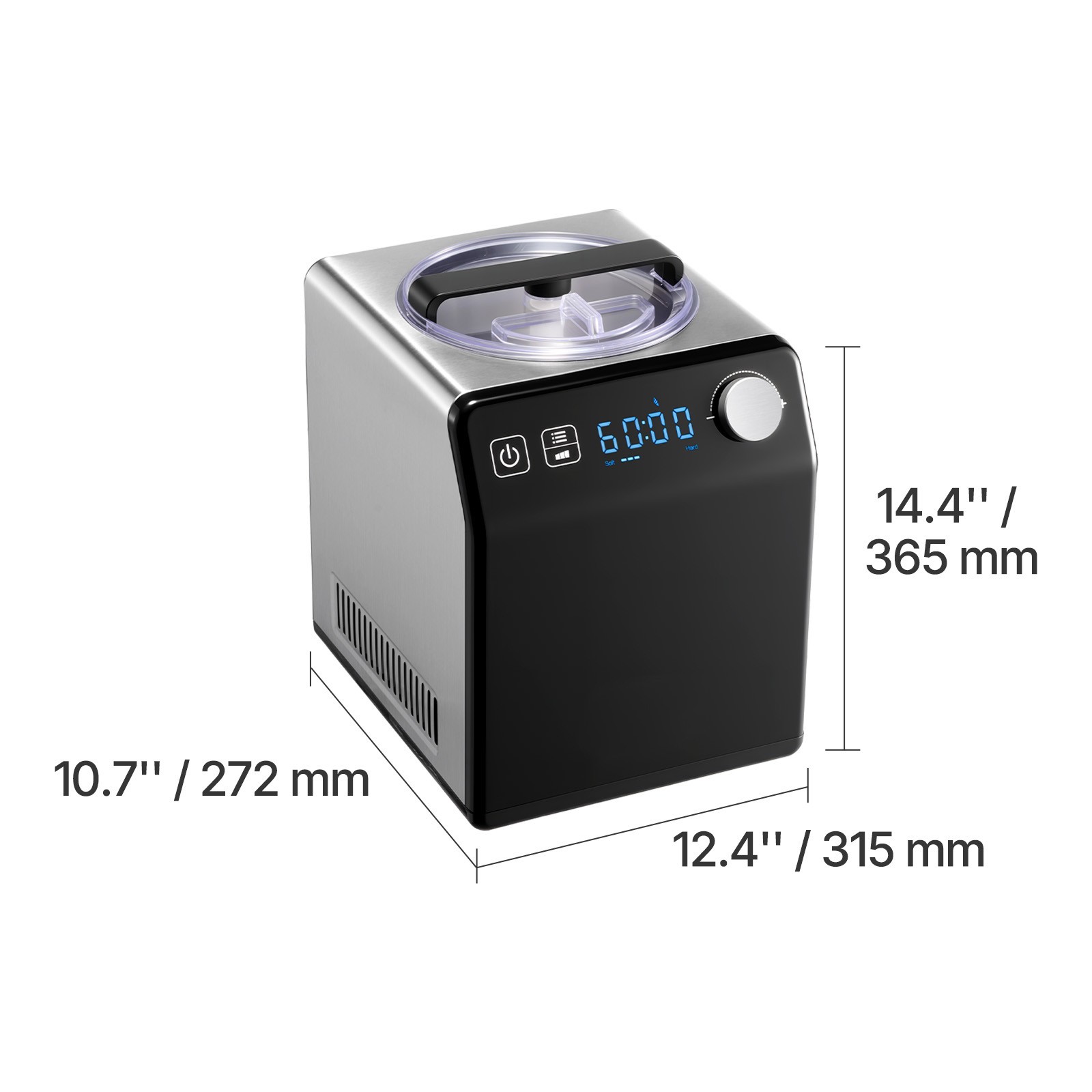 Uimoso 2 Quart Electric Ice Cream Maker Machine for Gelato and Yogurt DIY Black