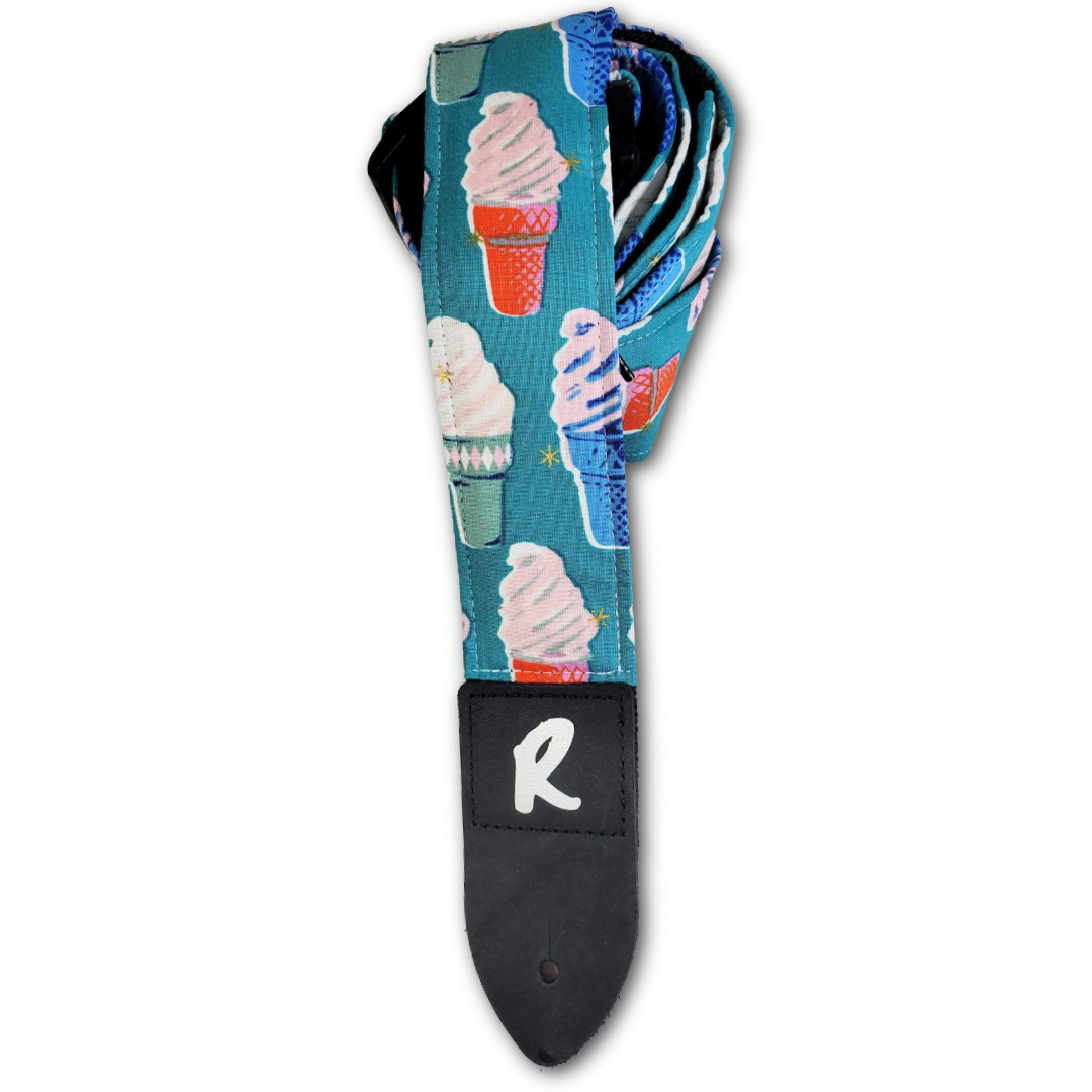 Ice Cream Cone Guitar Strap- Ice Cream Guitar Strap – Soft Serve Ice Cream
