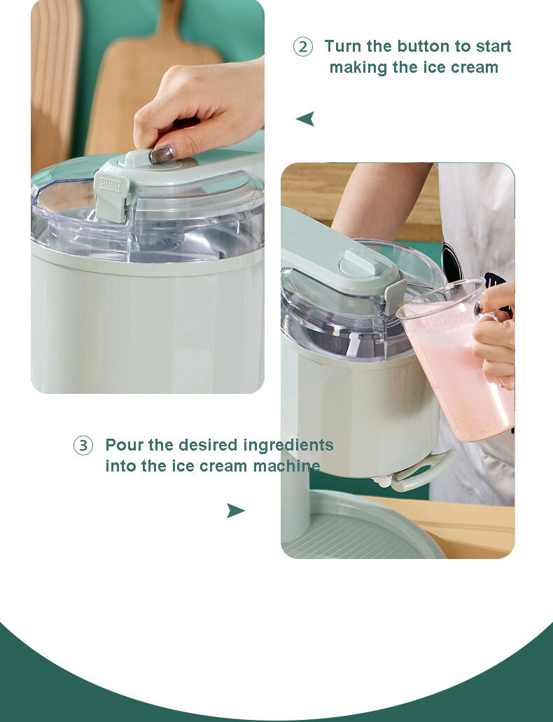 Electric Ice Cream Maker Mini Household Fruit Kitchen Machine Kids DIY 220V