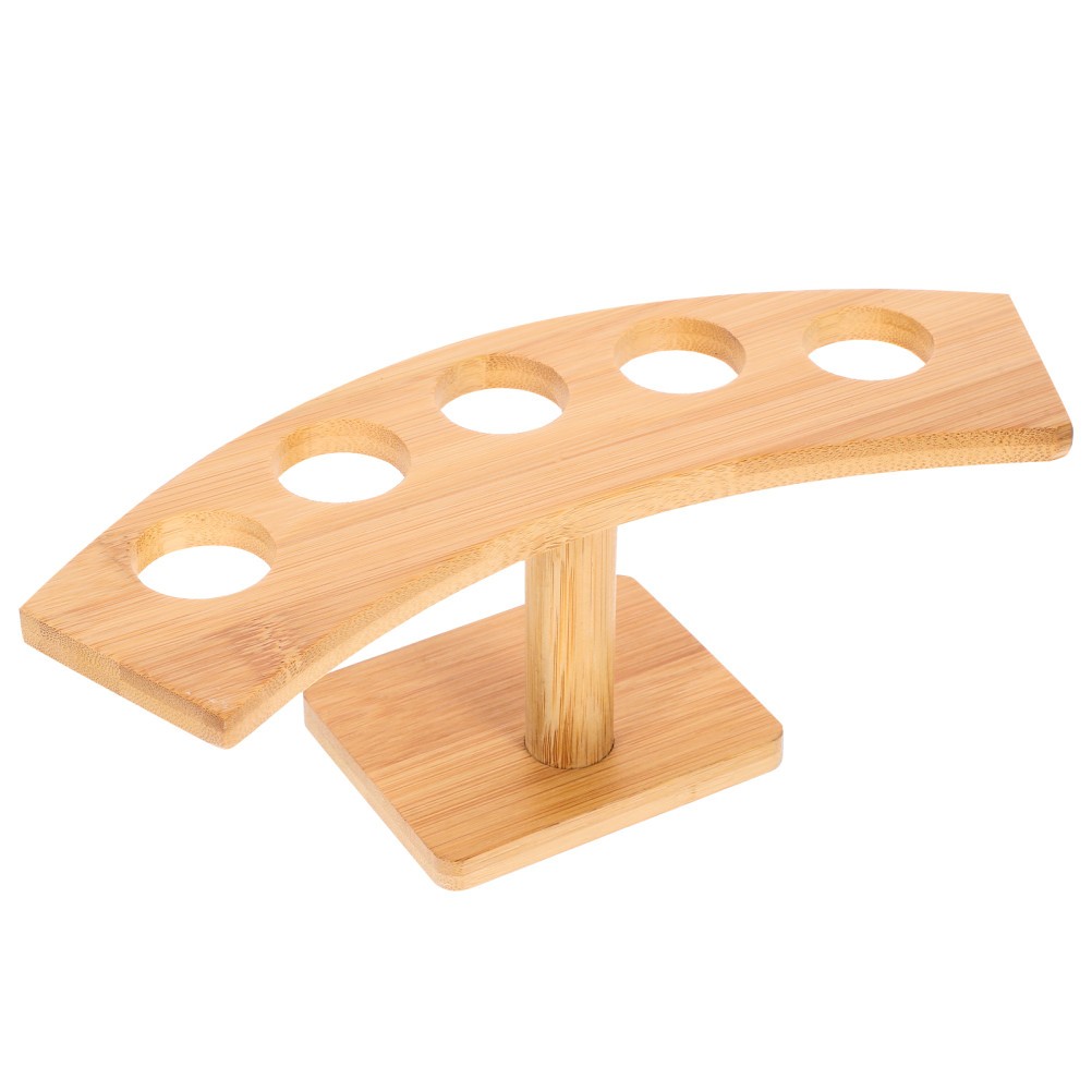 Khaki Wooden Ice Cream Cone Display Rack for Home and Restaurant Kitchen Use