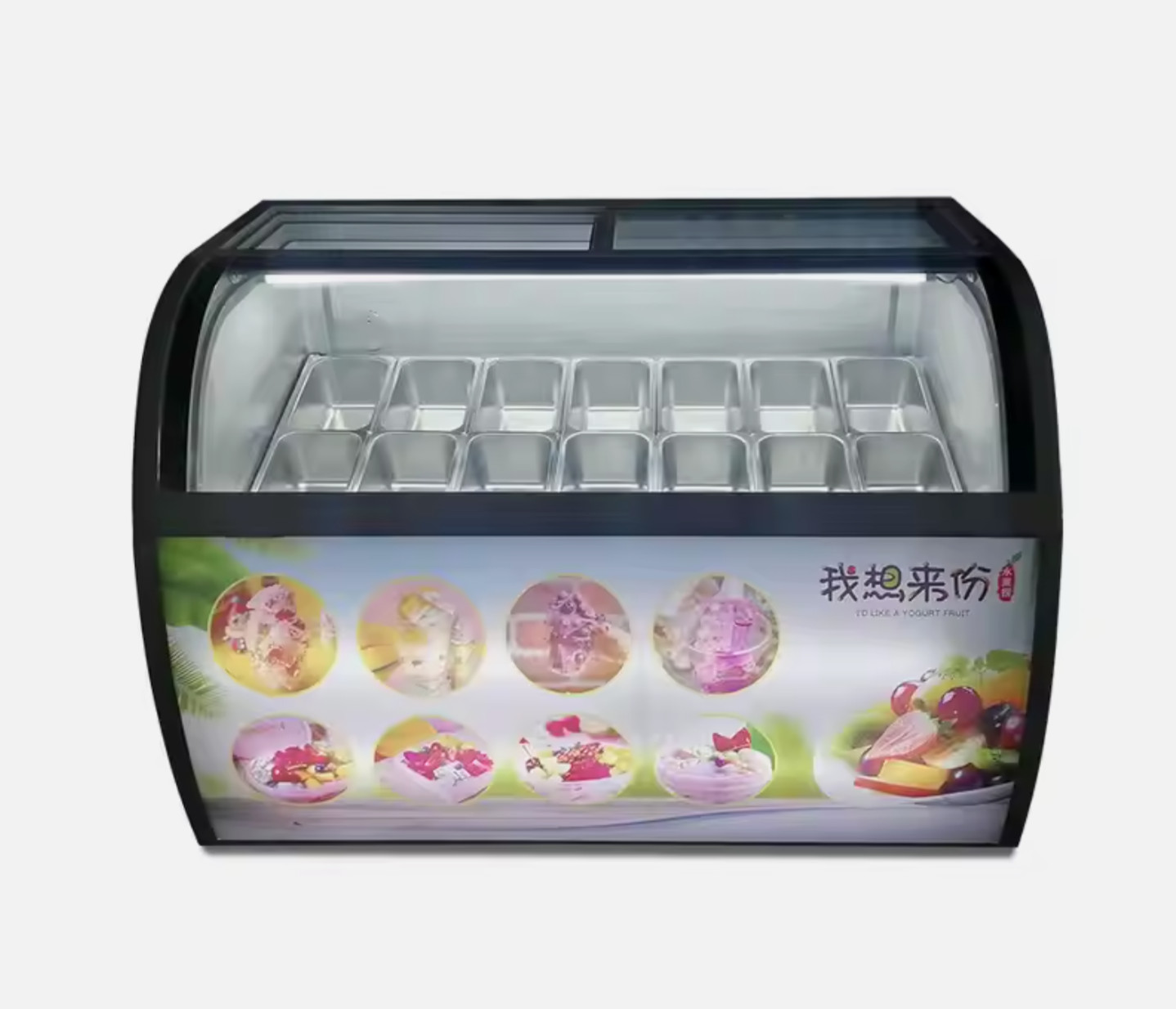 14 Tray Commercial Stainless Steel Ice Cream Gelato Popsicle Freezer