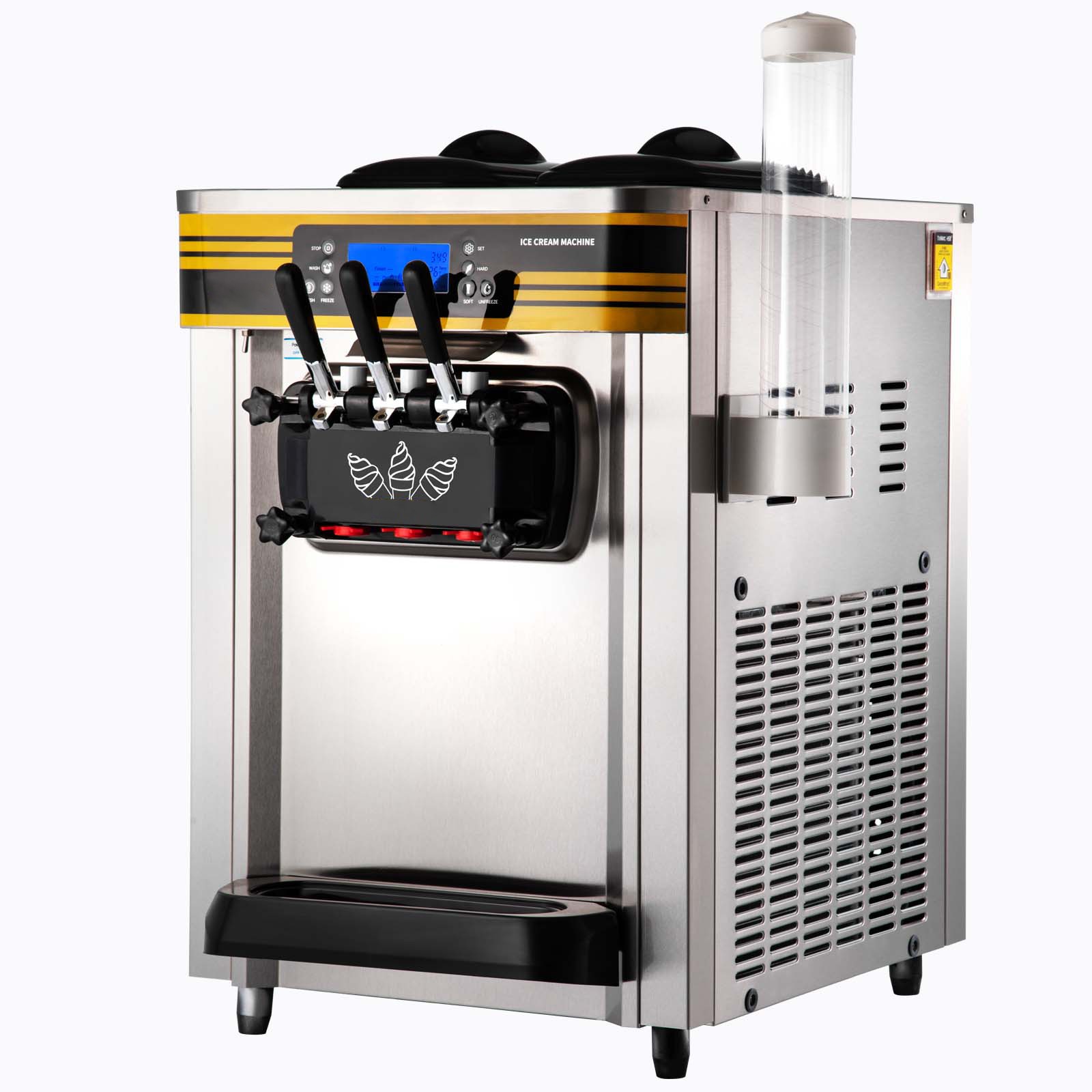 Uimoso Countertop Soft Serve Ice Cream Machine, 22-30L/H Frozen Yogurt Maker
