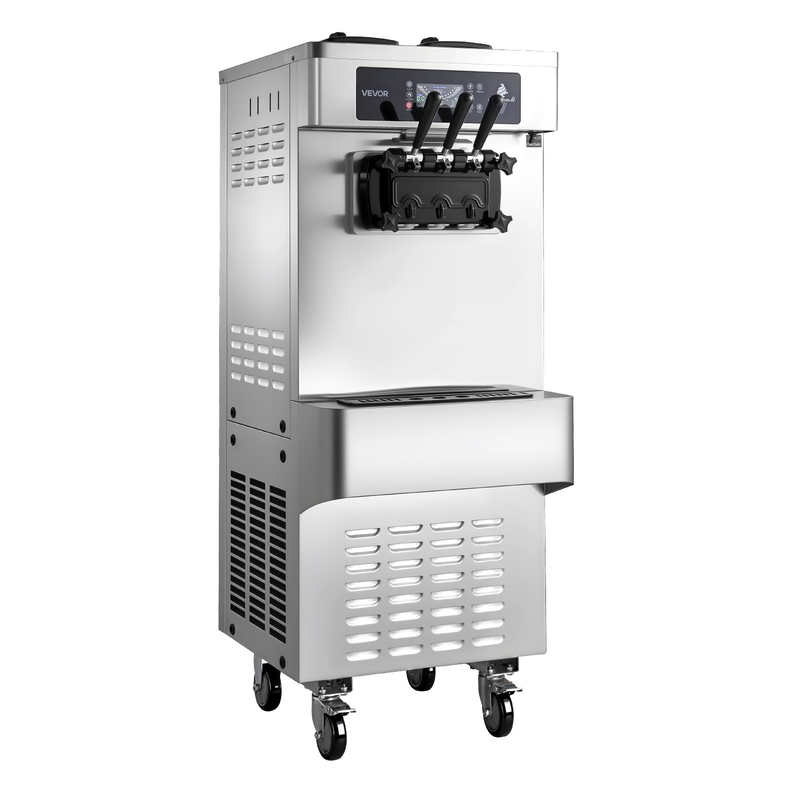 VEVOR Commercial Ice Cream Machine 2200W 3-Flavor Soft Serve Ice Cream Maker