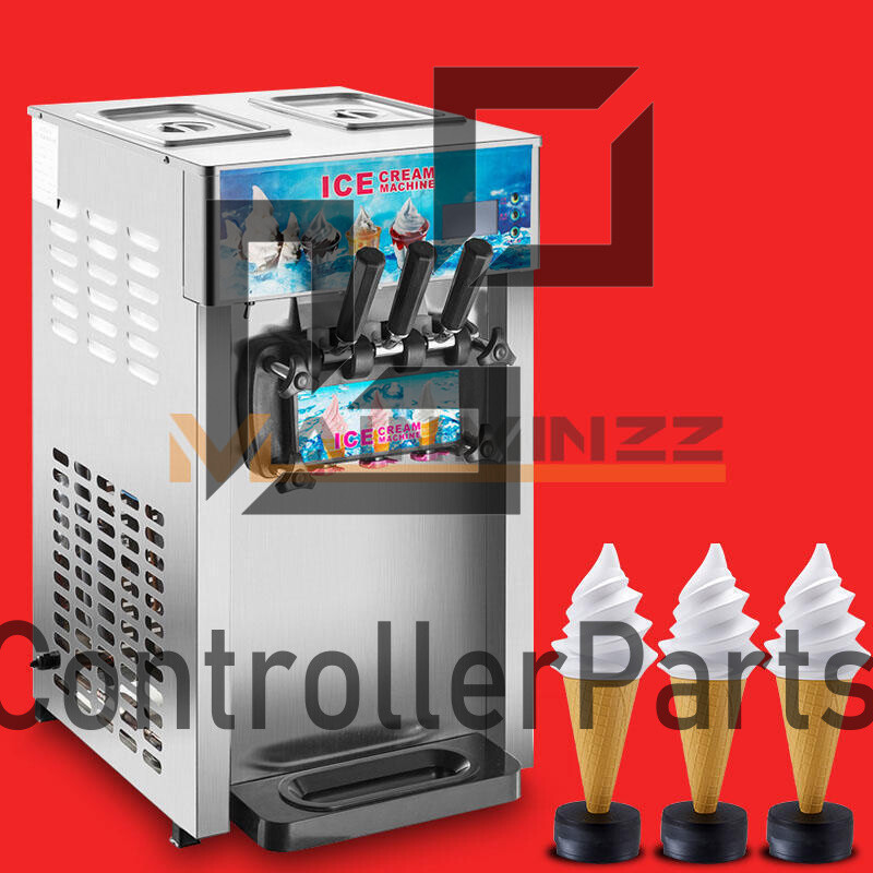 1PC 3 Flavor Commercial Frozen Ice Cream Cones Machine Soft Ice Cream Machine