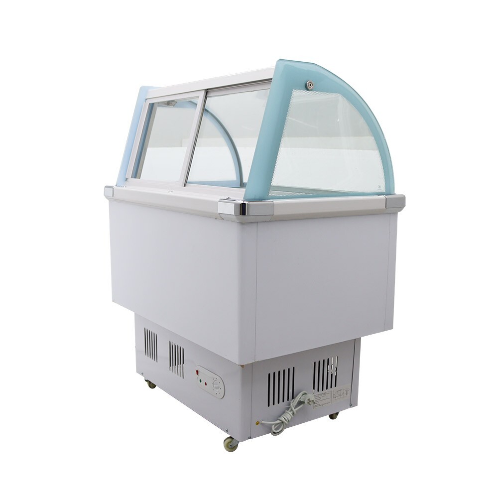 10 Pans Floor Type Hard Ice Cream Showcase 36 gal Display Cabinet Freezer 220V