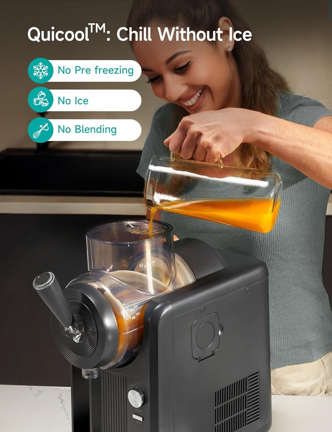 F3 Slushie Machine & Soft Serve Ice Cream Machine, No Ice Needed, Self-Cleani…