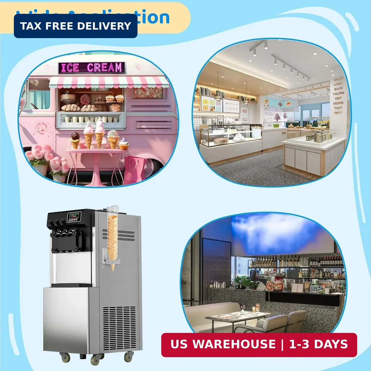 2PCS 16” Resturant Ice Cream Cone Dispenser (Commercial), Fit for Most Cone & W