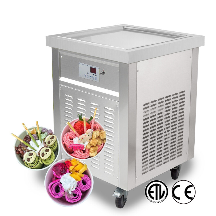 Kolice ETL 21″x21″ Square Pan Fried Ice Cream Machine Roll Ice Cream Machine