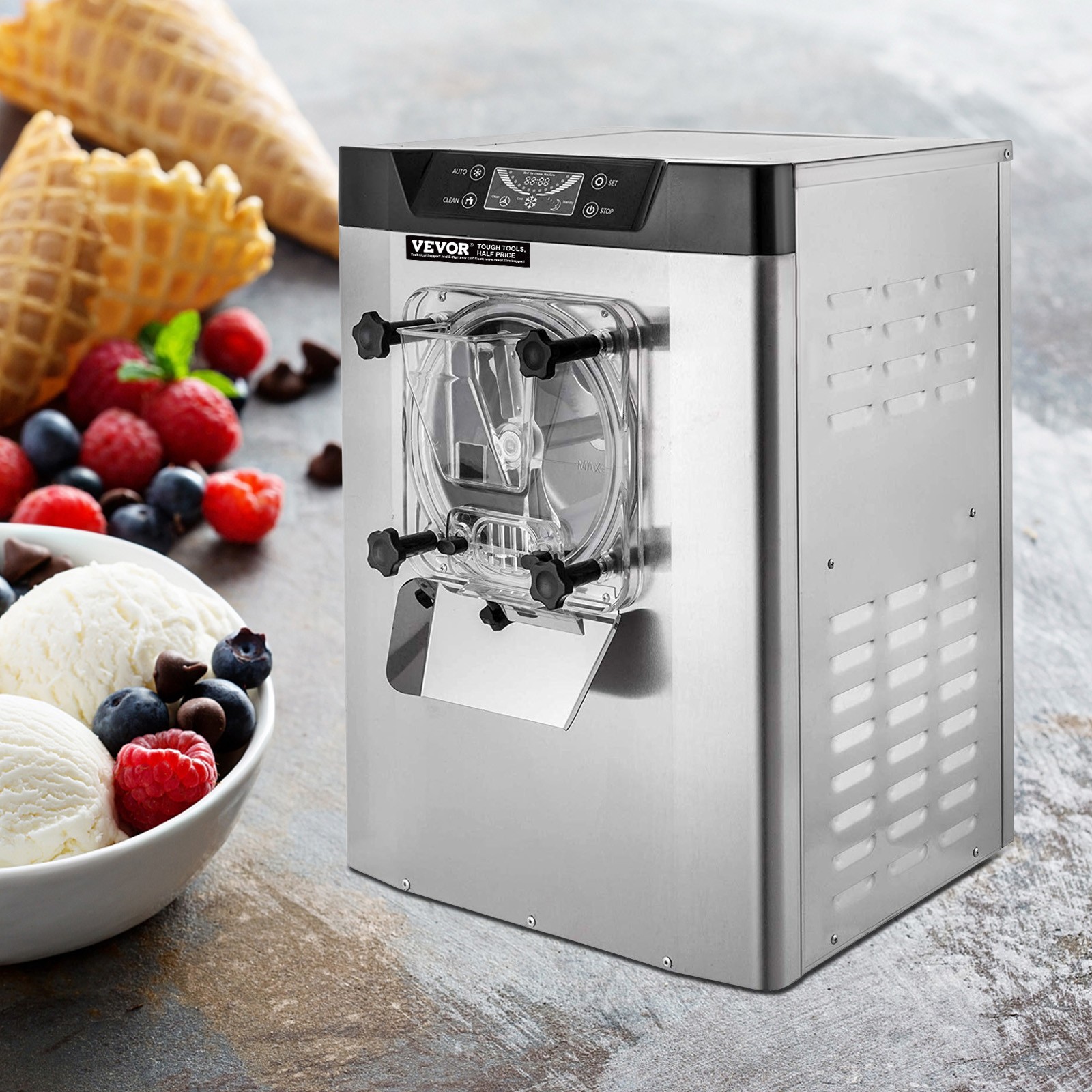 VEVOR Commercial Hard Ice Cream Machine 4.3-5.28 US Gallon/H Ice Cream Maker