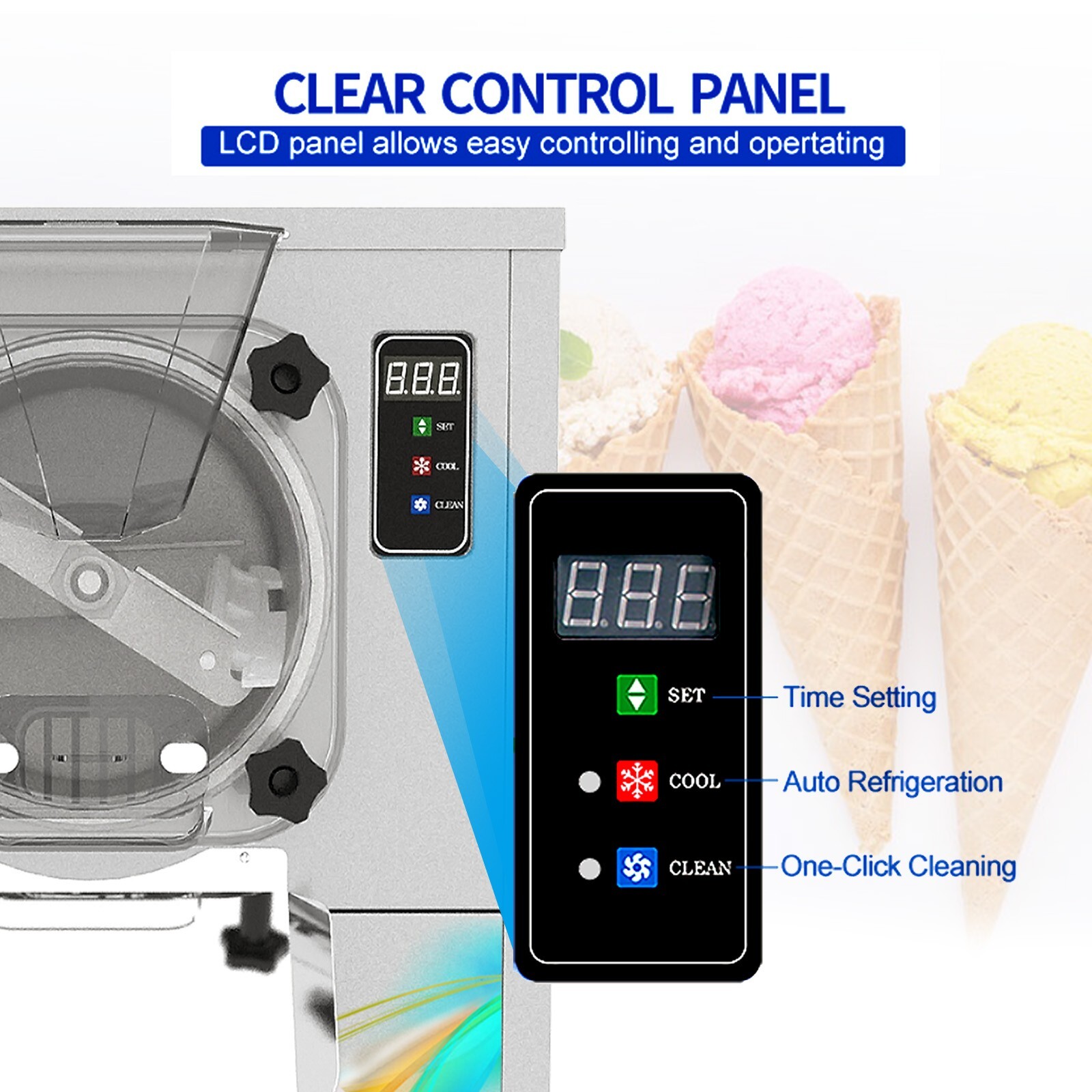 Countertop Mini Ice Cream Maker,Hard Ice Cream Machine,Gelato Ice Cream Machine